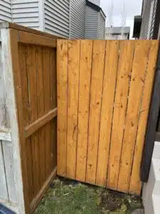 wood stained fence