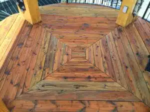wood stained outpost floor